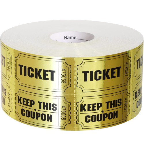 Gold metallic raffle - gold, tickets