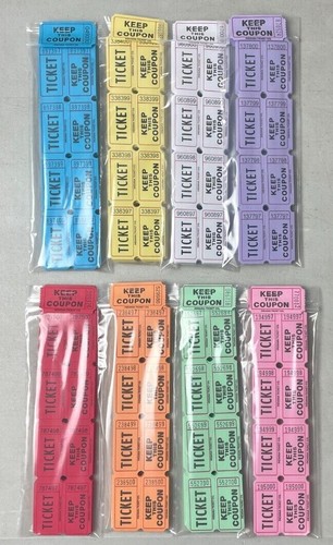 100 double stub raffle tickets - stub,